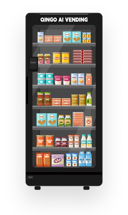 AICER AI vending machine fully stocked with snacks and beverages